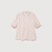 Chemise droite col v manches courtes rose femme