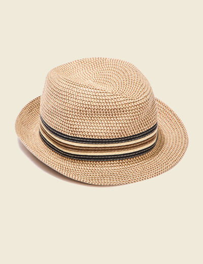 Chapeau trilby tressé sable homme