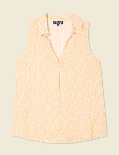 Blouse sans manches jaune paille femme