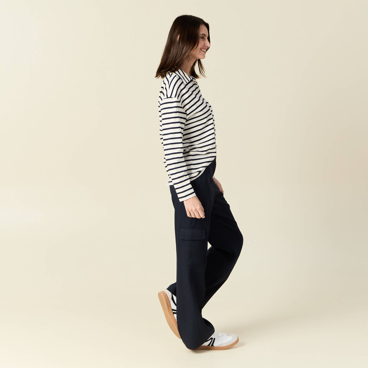 T-shirt manches longues bleu femme