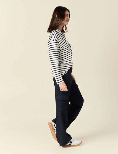 T-shirt manches longues bleu femme