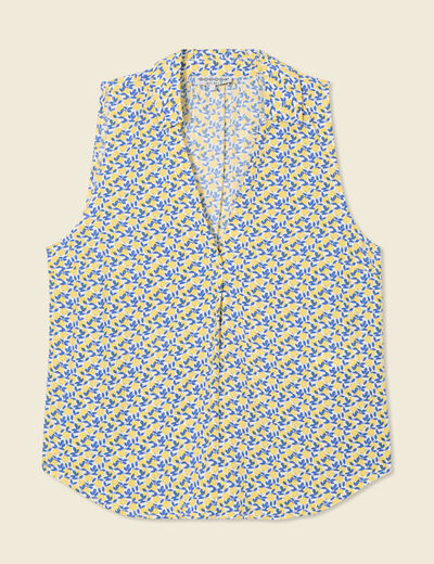 Blouse sans manches bleu femme