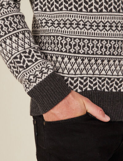 Pull manches longues ecru homme