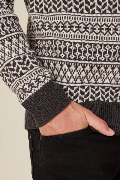 Pull manches longues ecru homme