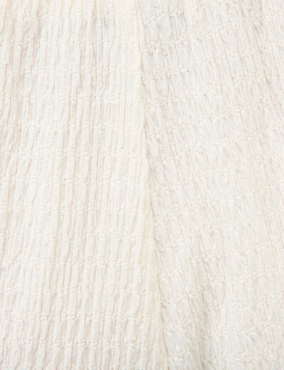 Pantalon loose avec ceinture creme femme