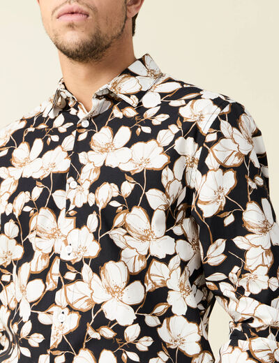 Chemise manches longues noir homme