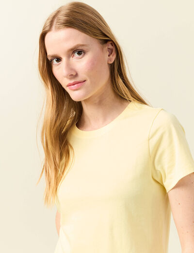 T-shirt éco-responsable jaune clair femme