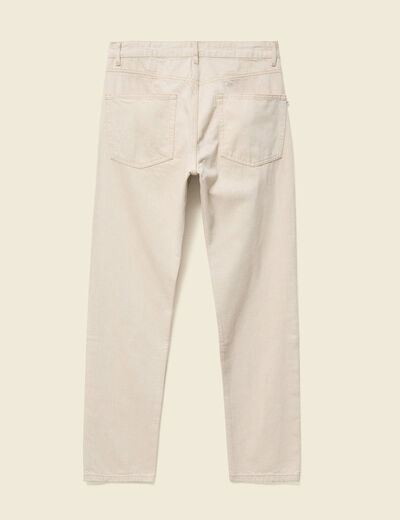 Jeans straight longueur 32 en coton ecru homme