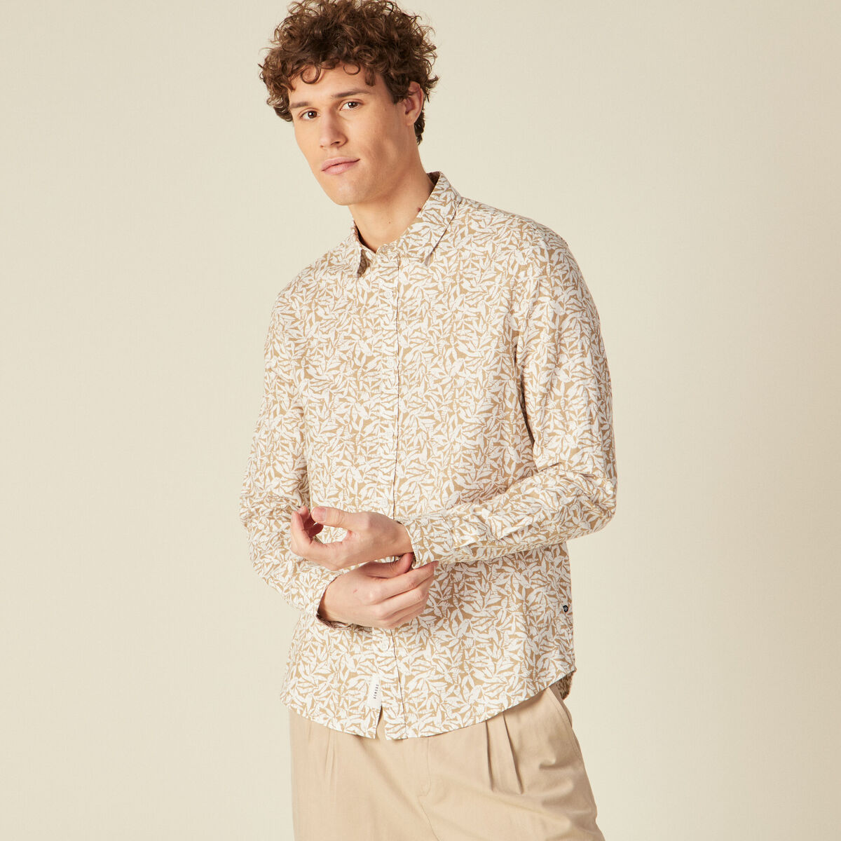 Chemise manches longues multicolore homme