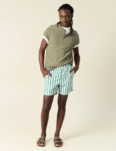 Short de bain vert homme