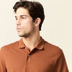 Polo éco-responsable marron cognac homme