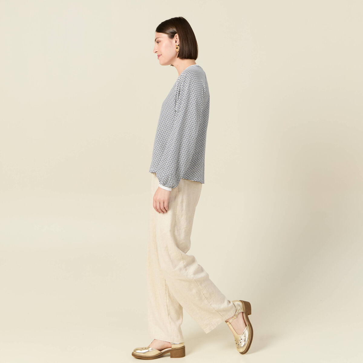 T-shirt manches longues ecru femme