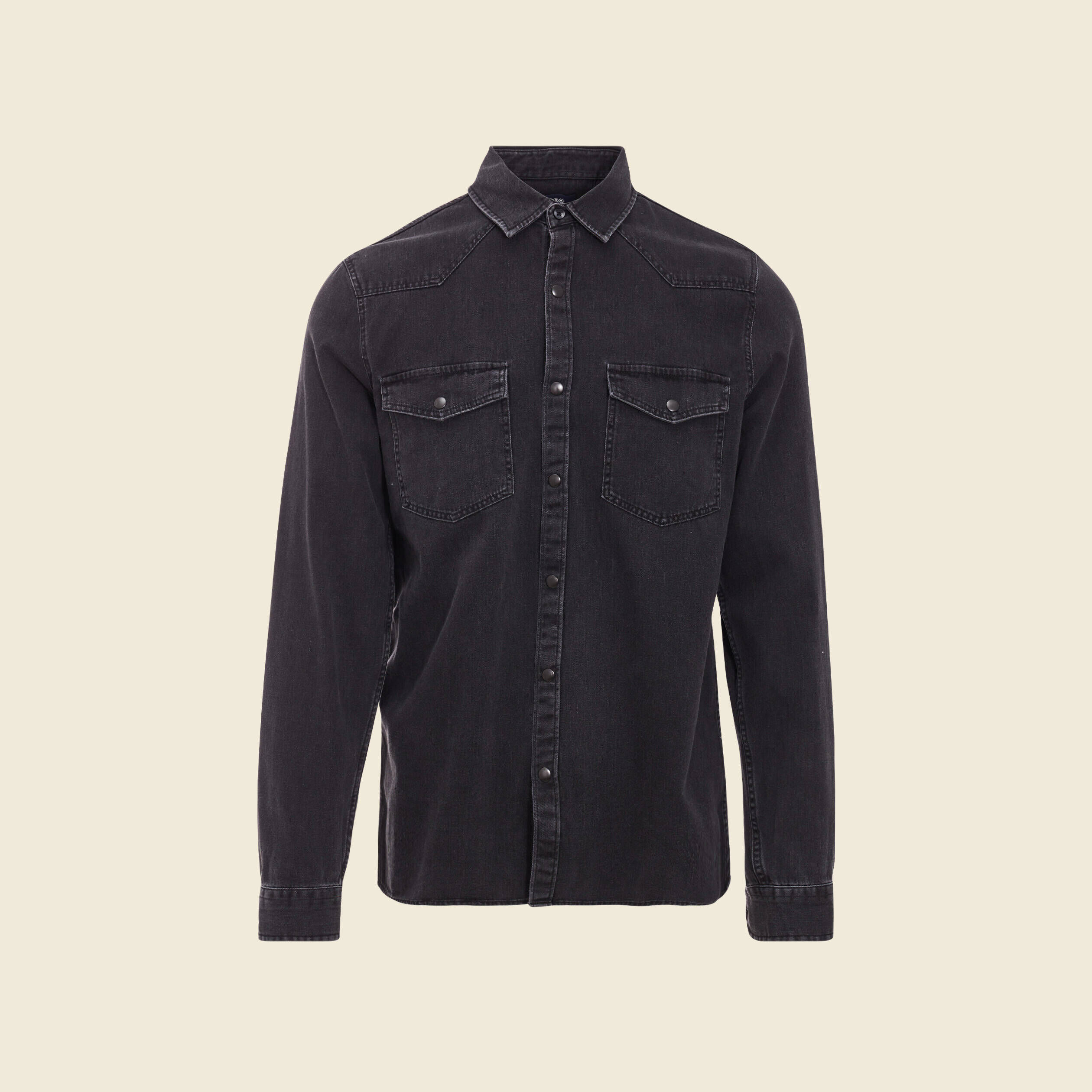 Chemise jeans noir homme best sale