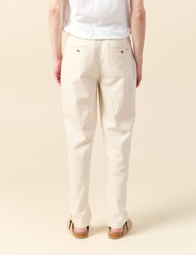 Pantalon chino droit beige homme