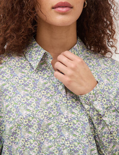 Chemise manches longues jaune pastel femme