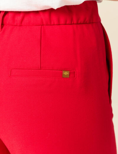 Pantalon loose taille standard fluide rouge femme