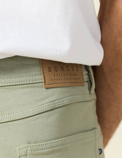 Bermuda droit 5 poches vert olive homme