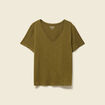 T-shirt manches courtes vert olive femme