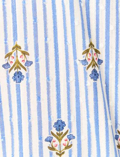 Chemise manches longues bleu ciel femme