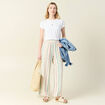 Pantalon large fluide blanc femme