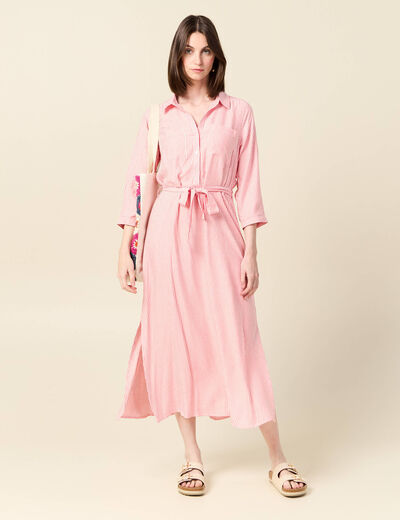 Robe chemise éco-responsable rouge femme