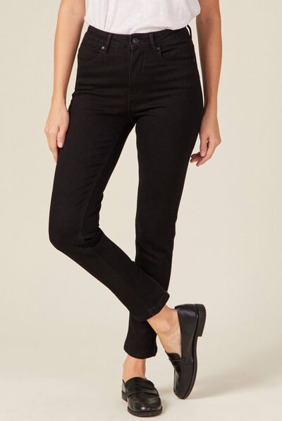 Jeans slim éco-responsable denim noir femme