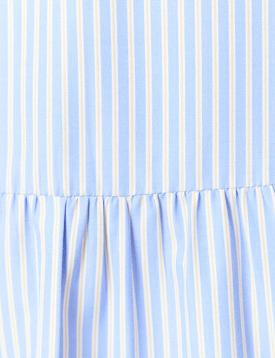 Robe trapèze manches 3/4 bleu ciel femme