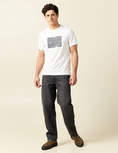 T-shirt manches courtes ecru homme