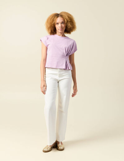 T-shirt manches courtes mauve femme