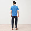 T-shirt en coton manches courtes bleu fonc&eacute; homme