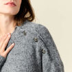 Robe pull droite avec boutons gris clair femme