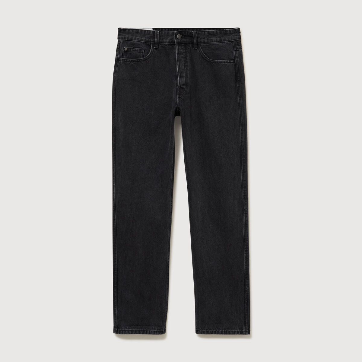 Jeans large longueur 34 en coton denim noir homme