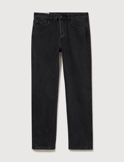 Jeans large longueur 34 en coton denim noir homme