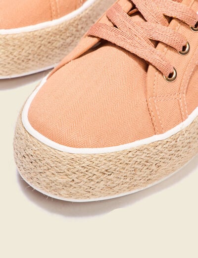 Espadrilles plateformes orange foncé femme