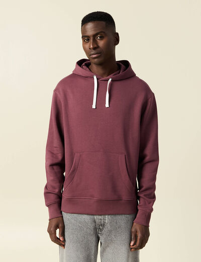 Sweat à capuche bordeaux homme