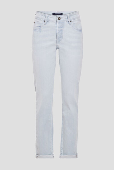 Jeans girlfriend denim bleach femme