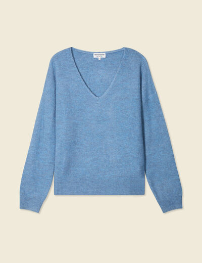 Pull manches longues bleu clair femme