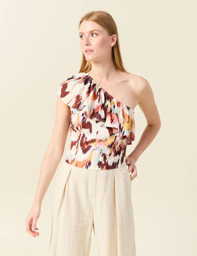 Blouse asymétrique sable femme