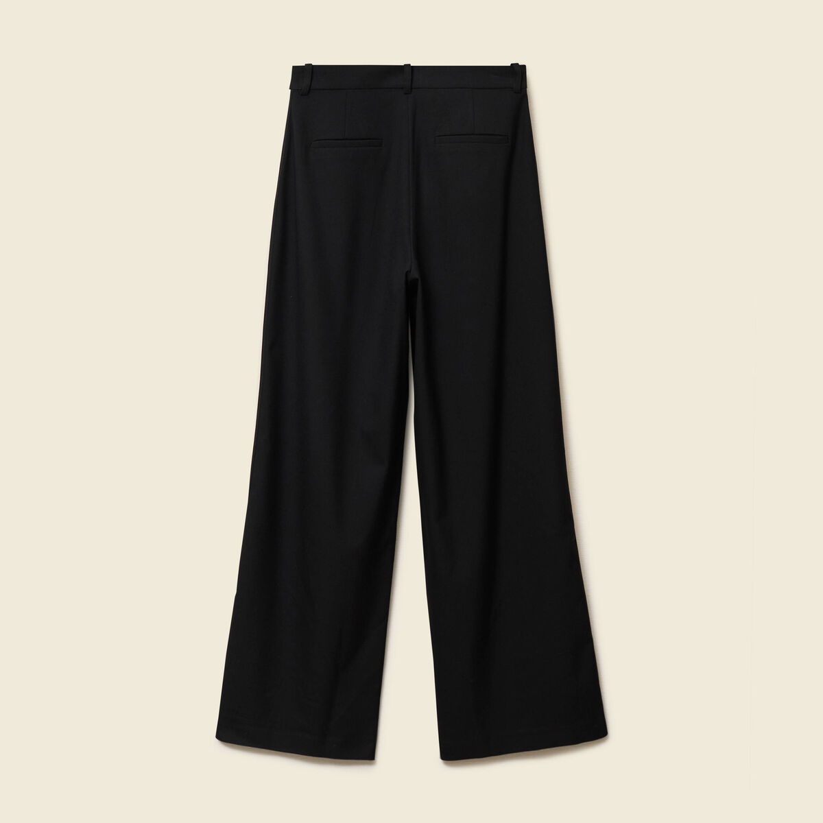 Pantalon large taille haute noir femme