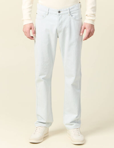 Jeans regular 5 poches denim snow bleach homme