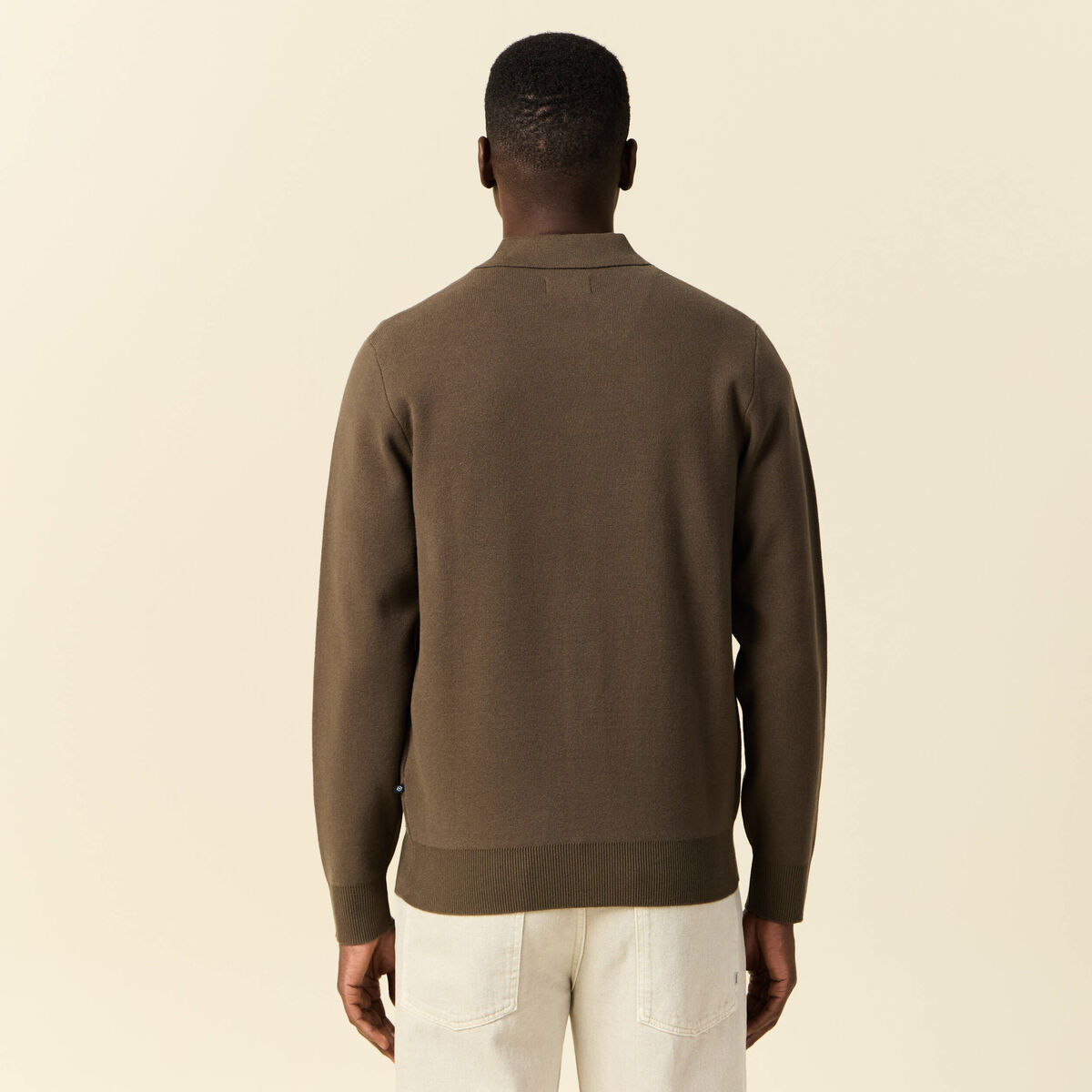 Gilet manches longues vert kaki homme