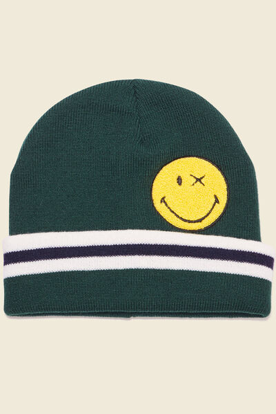 Bonnet SmileyWorld vert foncé homme