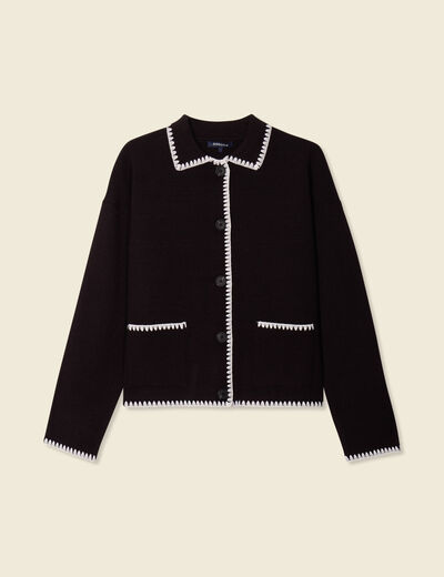 Gilet manches longues noir femme