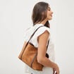 Sac bandouli&egrave;re avec doublure camel femme