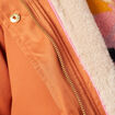Parka droite à capuche doublée orange foncé femme