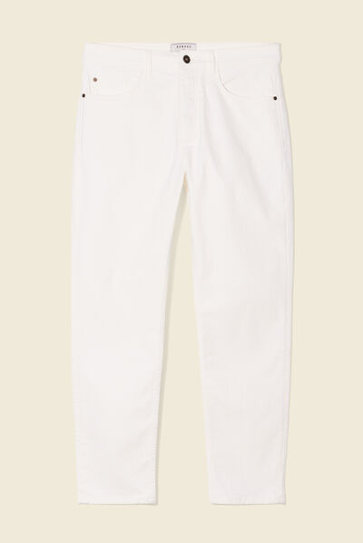 Jeans tapered 5 poches denim blanc homme