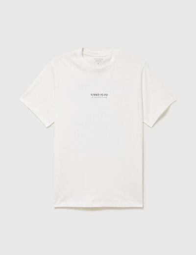 T-shirt en coton ecru homme