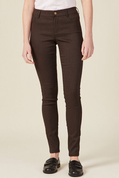 Pantalon skinny marron femme