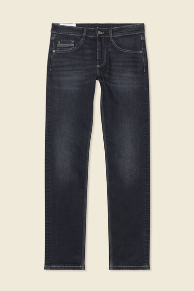 Jeans éco-responsable straight denim brut homme