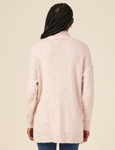 Pull long oversize orange foncé femme